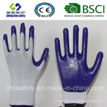 Coquille en polyester avec gants de travail en nitrile (SL-N102)